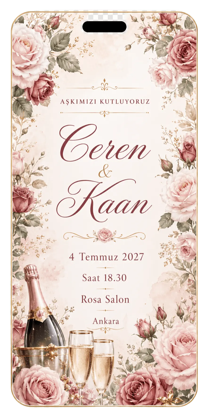 Rosa Şampanya telefon önizlemesi